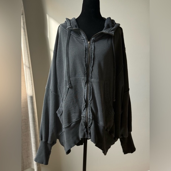 Free People Black Oversized Hoodie - Picture 6 of 12